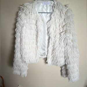 American Threads Cream/White Faux Fur Coat